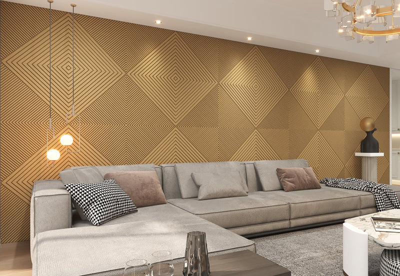 Art 3D wall panels unfinished geometric Medex wood acoustic diffuser
