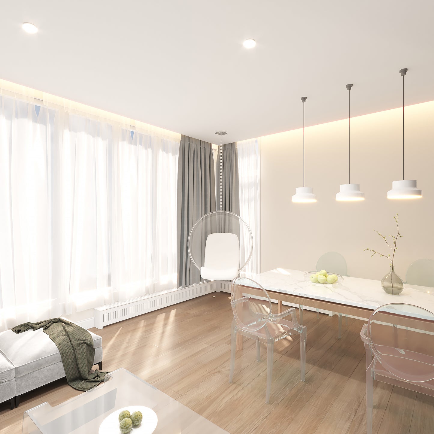 Hydronic Baseboard Heater Covers, High Quality Wooden Baseboard Radiator Covers, White Finish Design, Custom Size Option Available, Made in NY