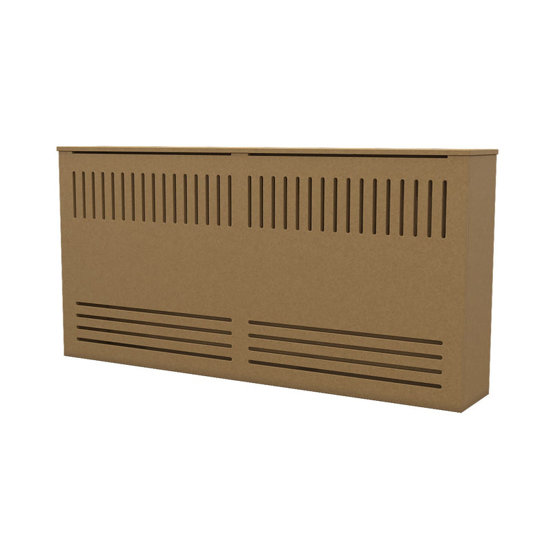 Custom Unfinished Radiator Cover ROSALIA with vertical and horizontal vent slats, paint-ready MDF design for NYC homes.