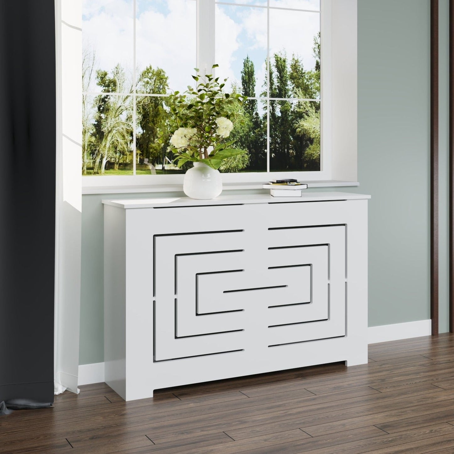 What are the benefits of using radiator covers in home decor? How can radiator covers enhance heating efficiency? What materials are commonly used in radiator cover construction? Are there customizable options for radiator covers? Can radiator covers be painted or stained to match room decor? Are radiator covers easy to install and maintain? Are there safety considerations when using radiator covers?
