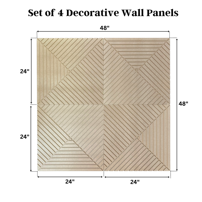 Abstract Wall Art Panels - Acoustic Wall Panels - Customizable Options Available - Unfinished Design - Paintable - MDF Wood - Made in NY USA