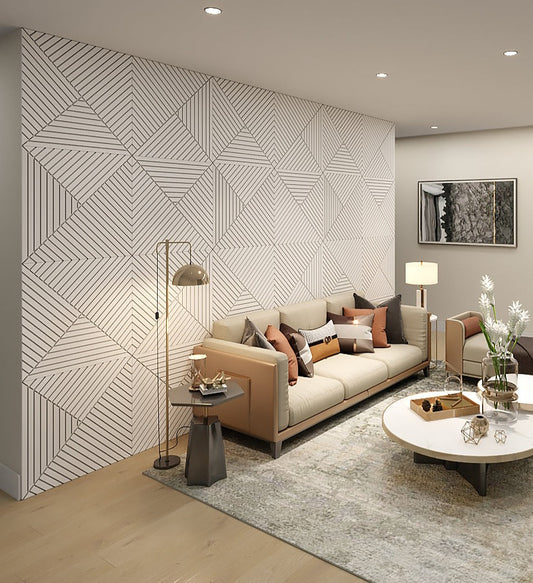 Architectural 3D wall panels in modern white acoustic design