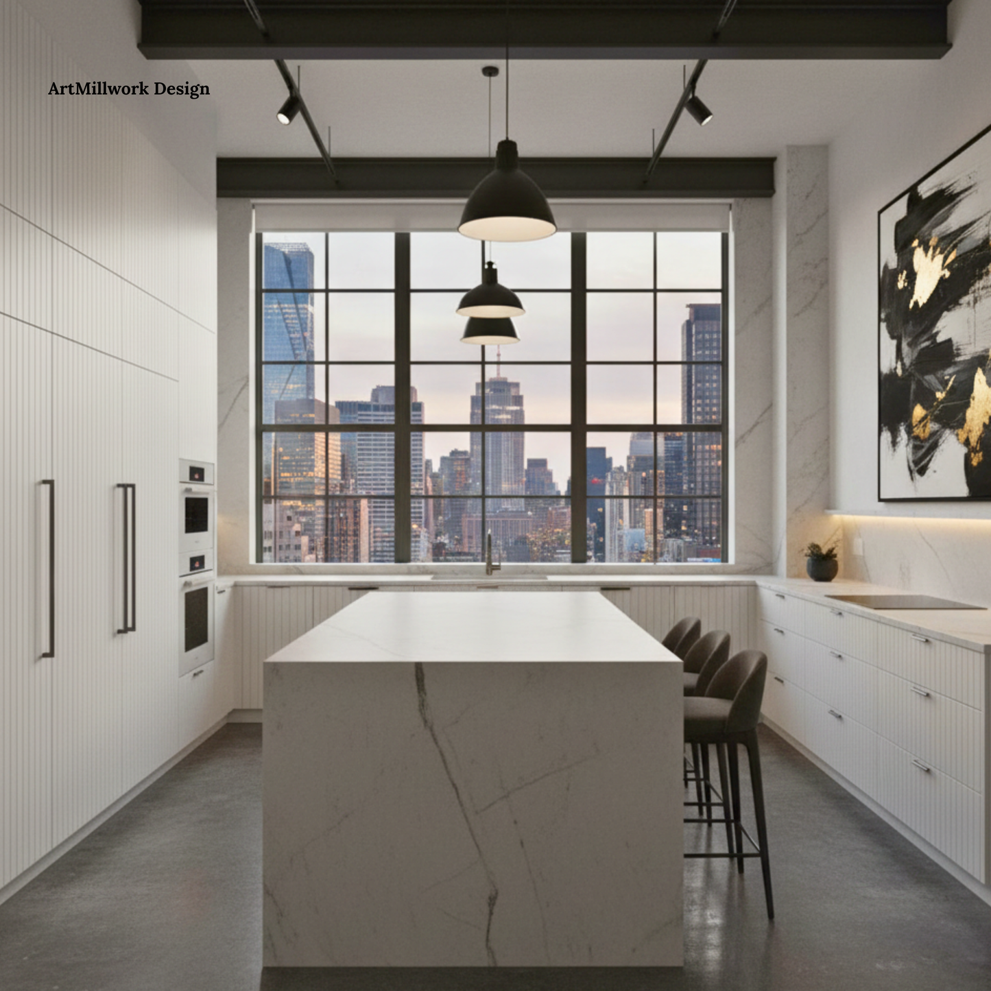 Modern Slats Cabinet Doors | Custom Replacement Cabinet Fronts | Made in NYC