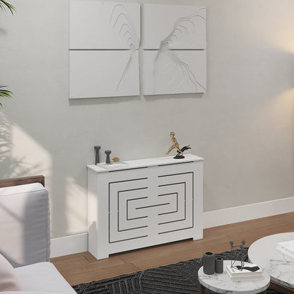 BIANCA radiator cover cabinet with optional top vent holes for improved airflow