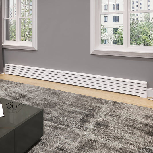 Baseboard DANTE white heat cover cabinet made from Medex wood, custom baseboard radiator cover made in NYC