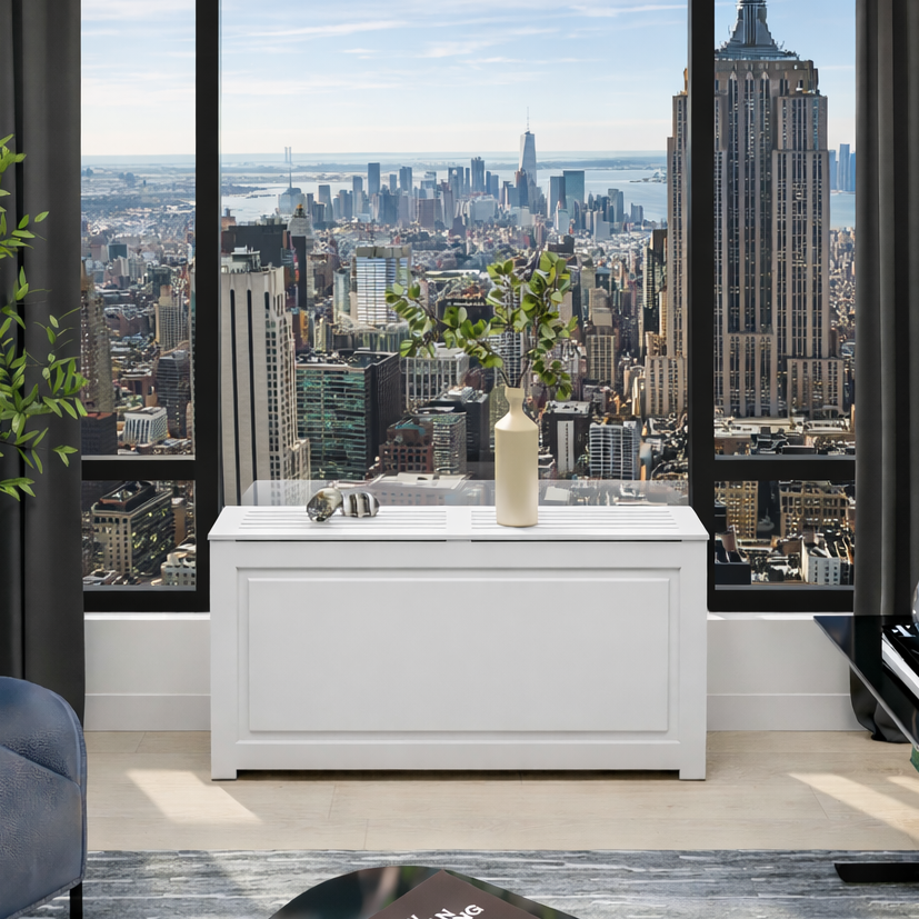 Modern PTAC-HVAC cabinet for New York apartments, custom PTAC Enclosure crafted in NYC