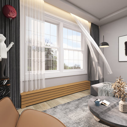 Close-up detail of smooth raw surface on DANTE unfinished baseboard heater cover