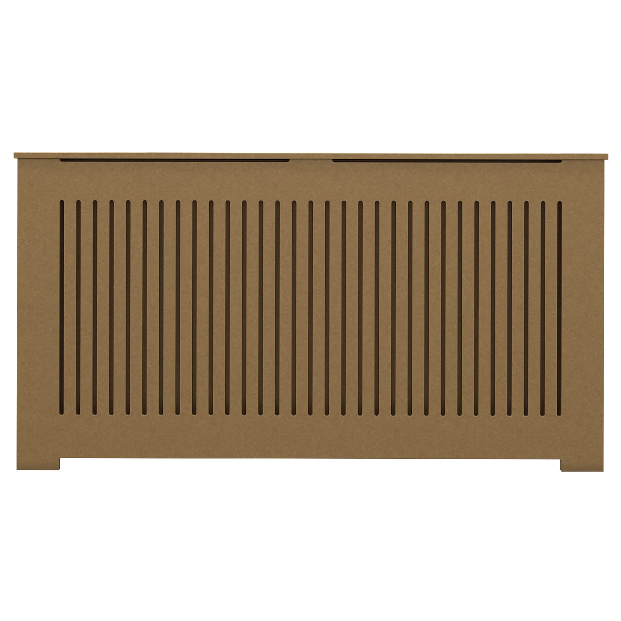 Close-up detail of vertical slats on AURORA unfinished radiator cover cabinet