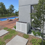 Modern PVC Outdoor Covers, Designer White Privacy Fence for AC Units, Trash Cans & Pool Equipment, WEATHERPROOF, Easy Installation