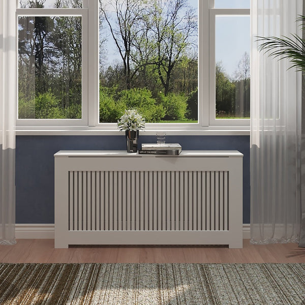"Stella" Modern Heat Cover Cabinet, High Quality Medex Wood Radiator Cover, Depth - 10 inches, White Finish, Custom Sizes Options Available, Made in NYC USA