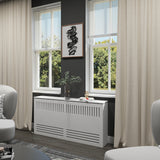 "ROSALIA" Modern Heat Cover Cabinet, High Quality Medex Wood Radiator Cover, Depth - 10 inches, White Finish, Custom Sizes Options Available, Made in NYC USA