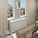 "AVELINE" Decorative HVAC & PTAC Cover Cabinet, Top Cover Equipped with Hinges for Easy Access, Depth 10", White Finish, Customizable Option Available