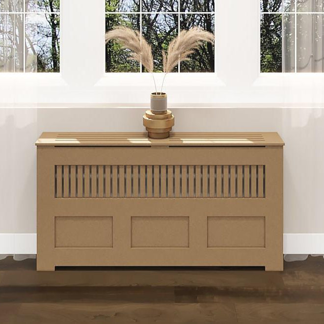 "MANHATTAN" Modern Unfinished Radiator Cover Cabinet, High Quality Medex Wood Radiator Cover, Depth - 10 inches, Custom Sizes Options Available, Made in NYC USA