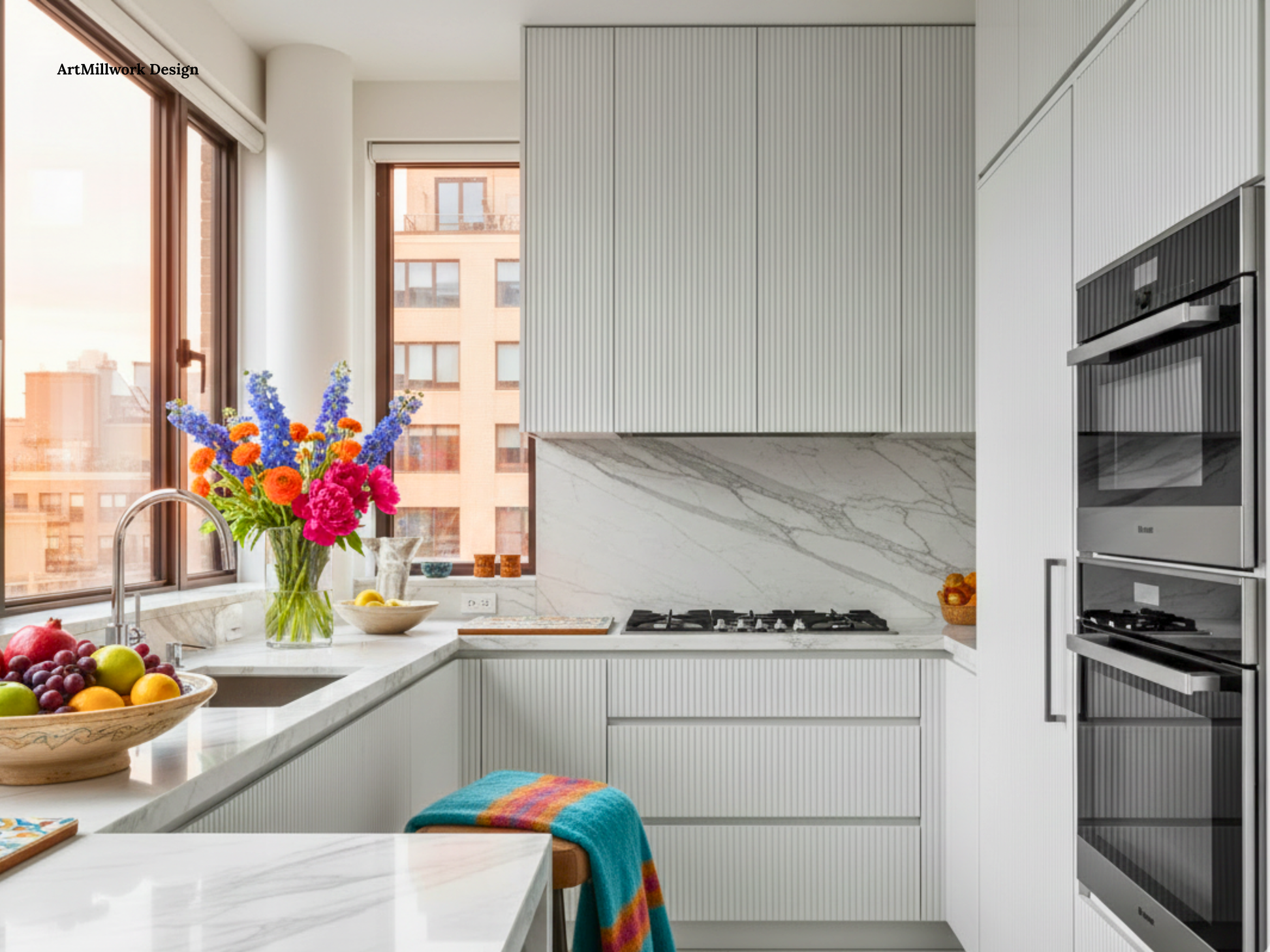 Custom slatted cabinet doors paint ready unfinished finish