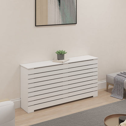 DANTE modern white radiator cover cabinet made from Medex wood, custom heat cover handcrafted in NYC