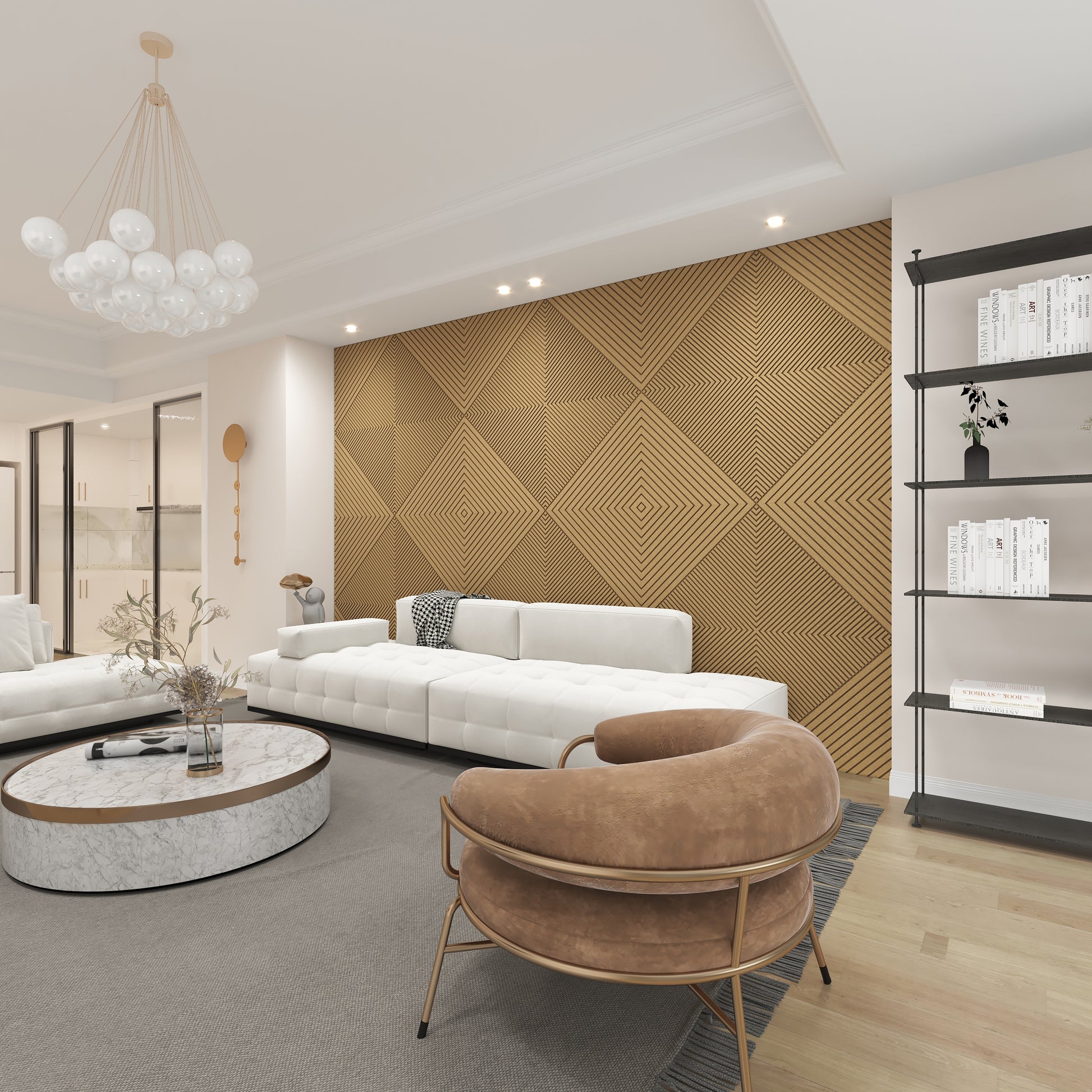 Decorative 3D wall panels unfinished wood geometric pattern