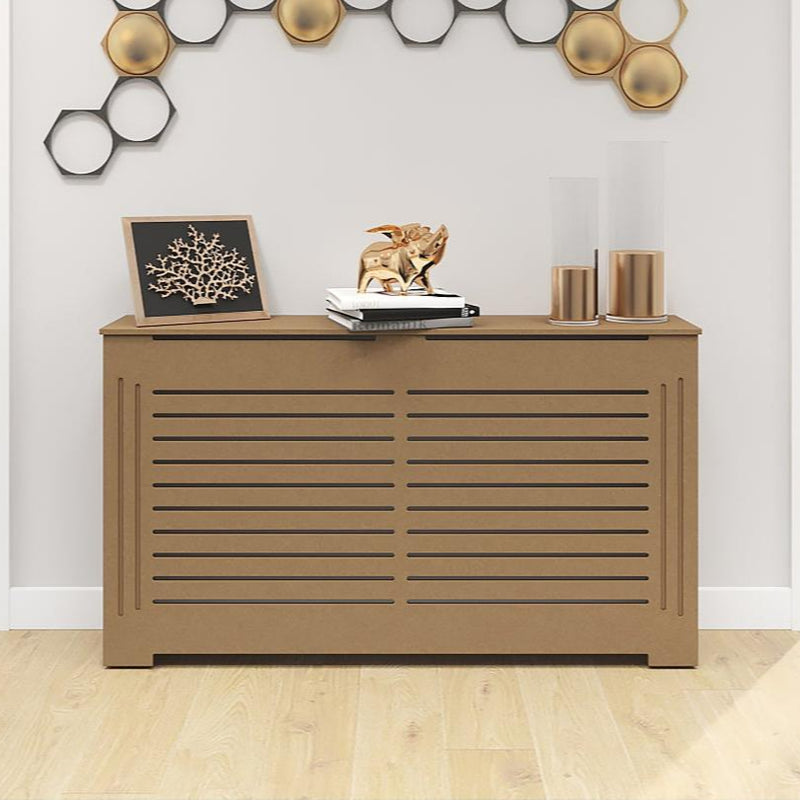 JULIA modern unfinished radiator cover cabinet made from Medex MDF wood, custom size paint-ready radiator cover handcrafted in NYC