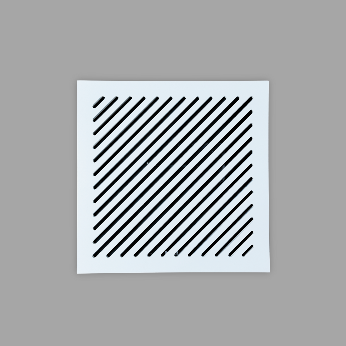 Large magnetic air vent cover with modern white finish made from Medex wood