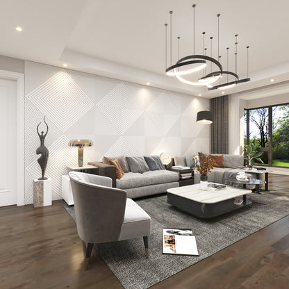 Luxury white 3D wall art panels for home and office interiors