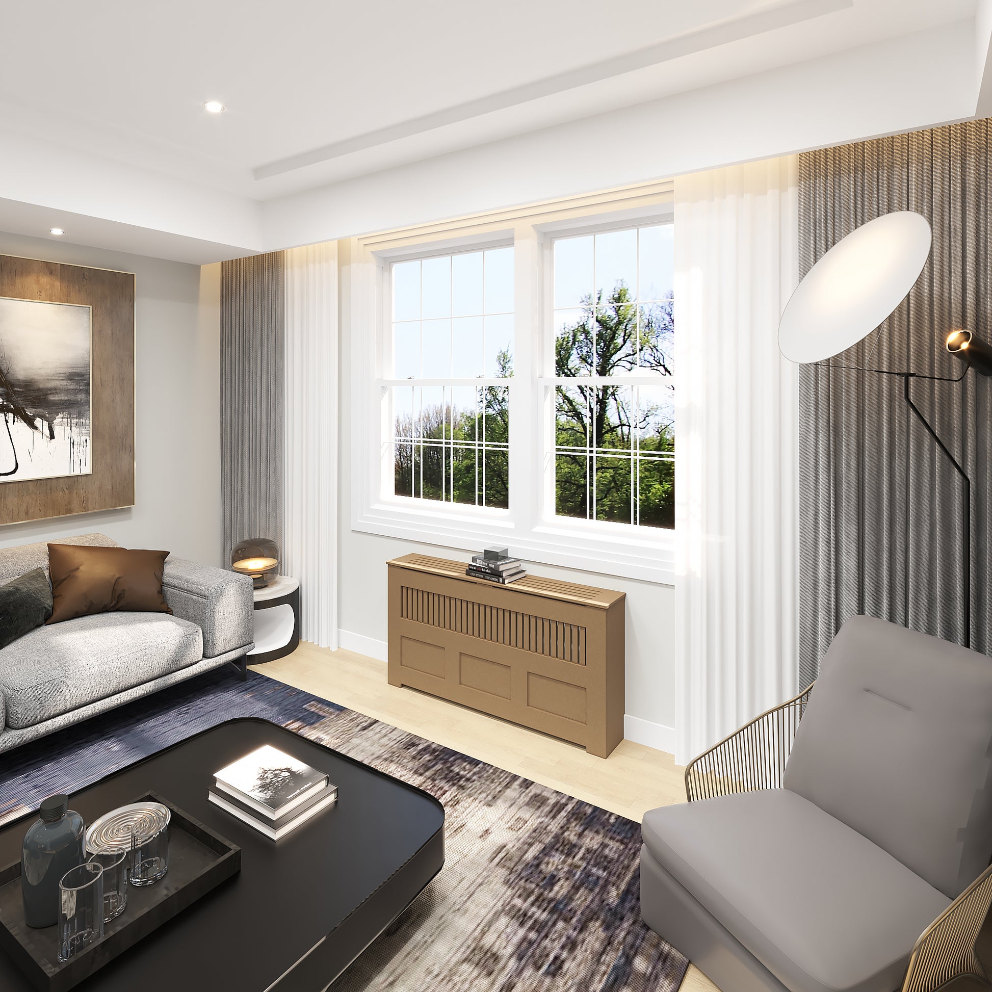 MANHATTAN radiator cover cabinet with optional top vent holes for improved airflow