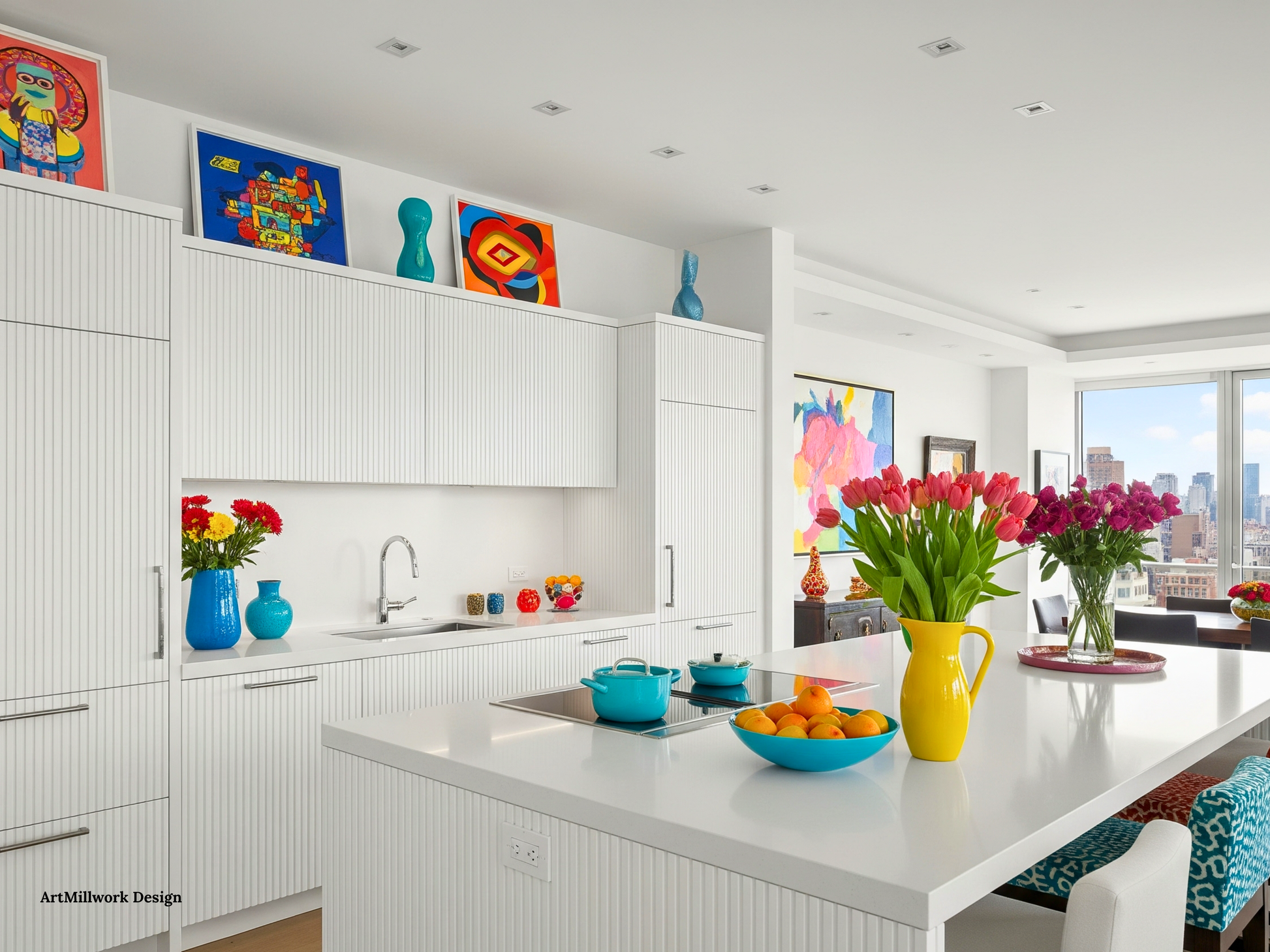 Made in NYC modern slats cabinet doors for kitchen and vanity