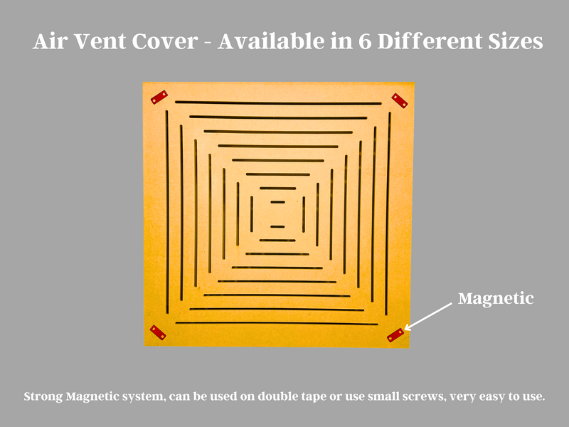 Magnetic Air Vent Cover - Unfinished Vent Cover - Modern Design - Paintable - MDF Wood - Available in Six Different Sizes - DIY Home Decor