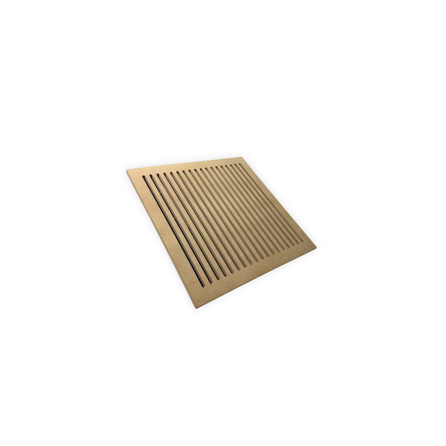 Modern unfinished air vent cover with clean slotted architectural design