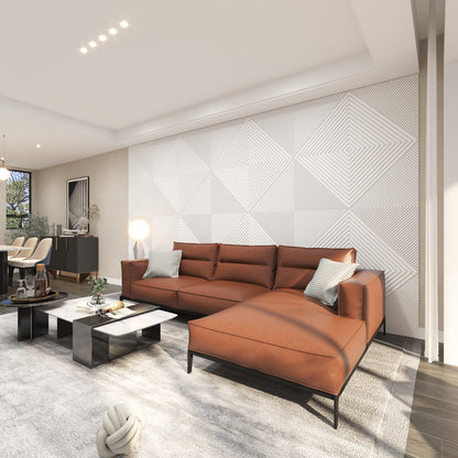 Modern white sound diffuser wall panels architectural installation