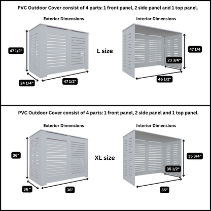 PVC Outdoor Covers, Air Conditioner HVAC Fence, Trash Can Fence, Pool Equipment Enclosure, Privacy Fence for Outside, Made in NYC USA