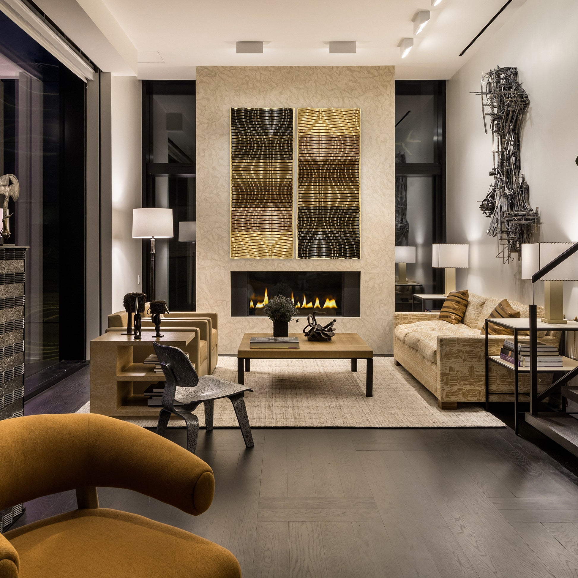 Sculptural acoustic wood wall panel with parametric design