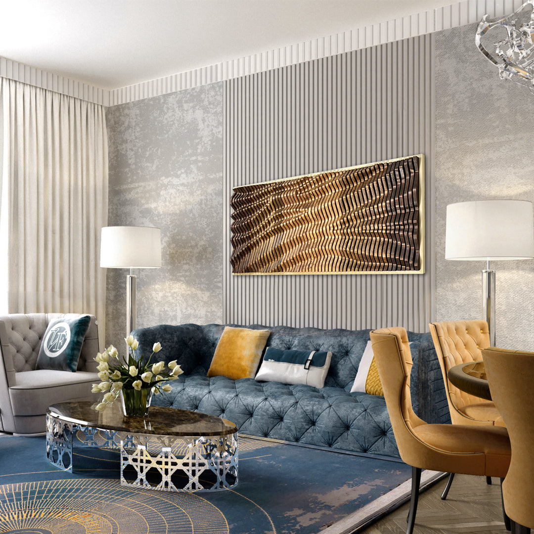 Statement solid wood acoustic wall panel for modern living spaces