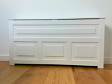 "HUDSON" Modern Heat Cover Cabinet, High Quality Medex Wood Radiator Cover, Depth - 10 inches, White Finish, Custom Sizes Options Available, Made in NYC USA