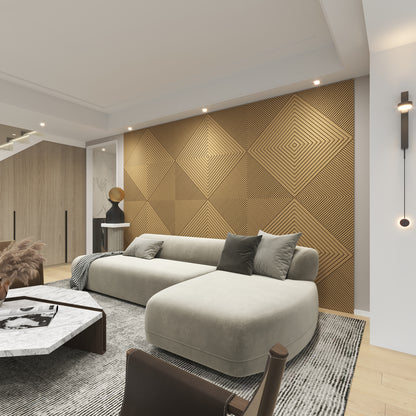 Unfinished 3D wood wall panels sound diffuser architectural decor