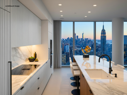 Modern Slats Cabinet Doors | Custom Replacement Cabinet Fronts | Made in NYC