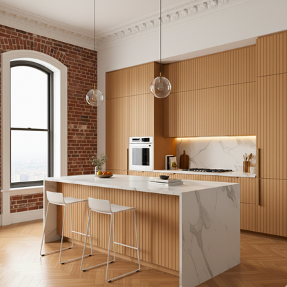 Modern Slats Cabinet Doors | Custom Replacement Cabinet Fronts | Made in NYC