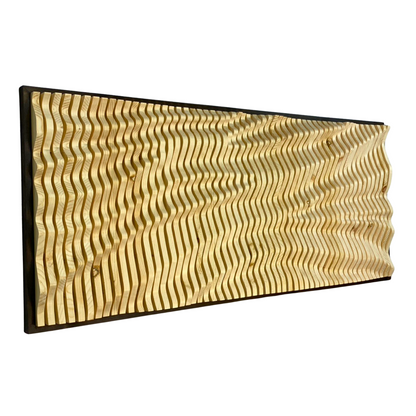 "CREAM" Parametric Wood Wall Art Decor / 100% Solid Wood / Unique Acoustic Wood Wall Panel