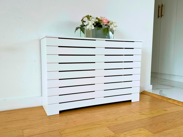 Stylish White Radiator Cover, Custom Sizes Options Available, High Quality Medex Wooden Radiator Cover Cabinet, Depth - 10" inches, Made USA