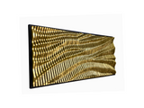 "Gilded Radiance" Parametric Wood Wall Art Decor / 100% Solid Wood / Unique Acoustic Wood Wall Panel