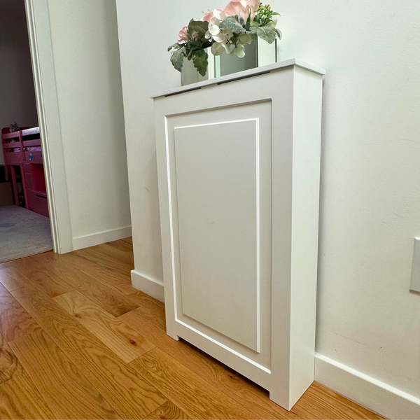 Modern White Finish Radiator Cover, High Quality Medex Wooden Radiator Cabinet, Depth - 10 inches, Custom Sizes Available, Made in NYC USA