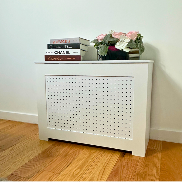 "ALEXIA" Decorative Radiator Cover Cabinet, High Quality Medex Wood Radiator Cover, Depth - 10 inches, White Finish, Custom Sizes Options Available, Made in NYC USA