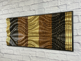 "Golden Reverie" Parametric Wood Wall Art Decor / 100% Solid Wood / Unique Acoustic Wood Wall Panel