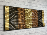 "Golden Reverie" Parametric Wood Wall Art Decor / 100% Solid Wood / Unique Acoustic Wood Wall Panel
