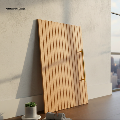 Vertical slat cabinet door fronts CNC cut from Medex MDF