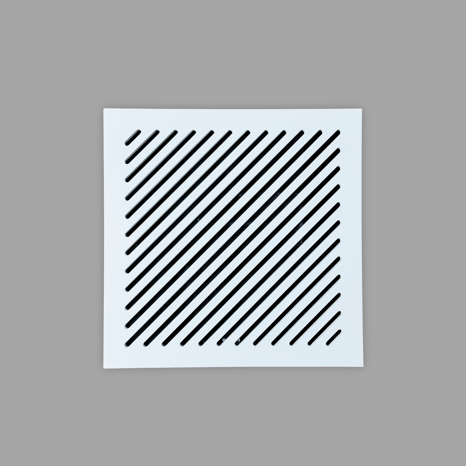 White magnetic air vent cover mounted on wall with tool-free magnetic system