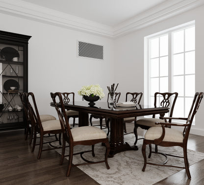 White paintable magnetic HVAC vent cover installed on wall in modern interior