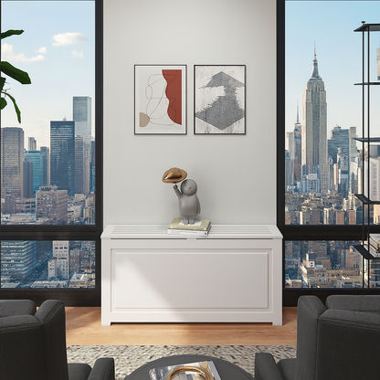 New York PTAC Cover Cabinet, 12" Deep Cabinet, White Finish, Custom Built in NYC, Decorative HVAC Covers for Hotels, Homes & Offices