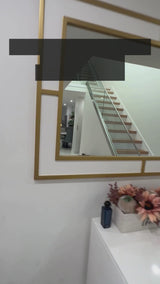 Gold & White Wooden Frame Mirror, Modern Design, Custom Size Option Available, Easy Mount With French Cleat System, Statement Mirror Piece