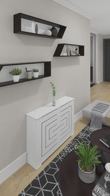 "BIANCA" Modern Heat Cover Cabinet, High Quality Medex Wood Radiator Cover, Depth - 10 inches, White Finish, Custom Sizes Options Available, Made in NYC USA