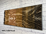 "SUNSET" Parametric Wood Wall Art Decor / 100% Solid Wood / Unique Acoustic Wood Wall Panel
