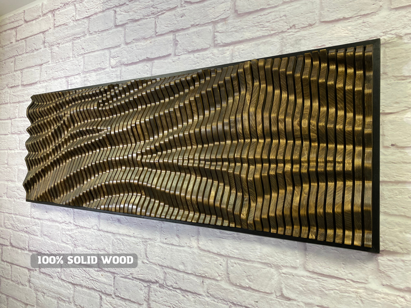 "DEBRIS" Parametric Wood Wall Art Decor / 100% Solid Wood / Unique Acoustic Wood Wall Panel